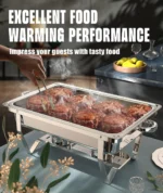 2/4/6Pack Chafing Dish Buffet Set Stainless Steel 8QT Food Servers and Warmers Fuel Holder for Party Catering Wedding - Image 14
