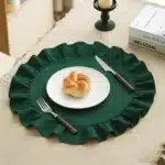 4PCS Cloth Napkins Round Placemat 100% Cotton Vintage Wedding Table Decoration Reusable for Kitchen Dinning Christmas Table