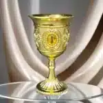 European Gemstone Rose Metal High Footed Wine Cup Wedding Toast Cup Household Wine Glass Holiday Gift – styled in a modern