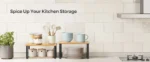 Simple Houseware Cabinet Organizer Shelf Kitchen Counter Shelves Kitchen Storage Spice Rack Stackable Metal and Engineered Wood - Image 40
