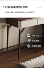 Corner Dressing Table with Mirror and Stool – White Vanity Makeup Desk – close-up detail