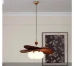 2026 Wabi Sabi Wicker Hanging Chandelier Light Fixture Vintage Glass Bubble Pendant Lamp For Dining Room Bedroom Living Room
