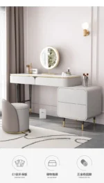 Goldoma Modern Vanity Table with Mirror and Stool – base detail