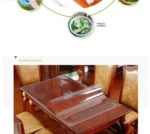 Ultrathick Soft Glass Tablecloth Transparent PVC Table Cloth Waterproof Oil Proof Kitchen Dining Rectangular Table Cover