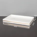 Volakos White Natural Marble Bathroom Accessories Golden Luxury Soap Dish Soap Dispenser Toothbrush Holder Tray Bathroom Set