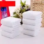 5pcs Small square towel pure cotton kindergarten white square towel foot therapy Hotel Hotel napkin small towel towels