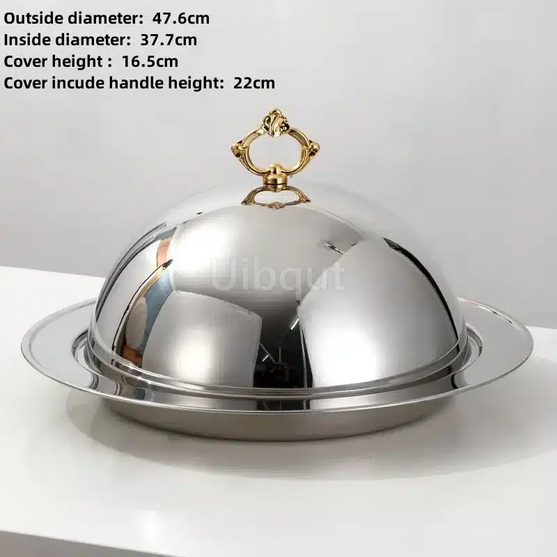 Big Dinner Dessert Plate with Lid Salad Plate Dinnerware seafood lobster Serving Dish Round Plate with Dome Cover Steak tray