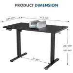 JHK Ergonomic Electric Standing Desk Height Adjustable Computer Desk Large Work PC Table Home Office Writing Gaming Desks