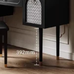 Goldoma compact vanity desk with drawer storage and mirror in a corner bedroom setting