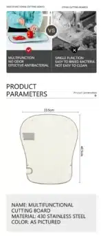 Multifunction Cutting Board Foldable Sharpen Drain Vegetable Meat Chopping Board Antibacterial Kitchen Accessory Garlic