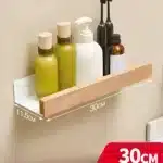 Beech wood bathroom storage rack wall mounted light luxury living room non perforated bathroom storage rack bathroom shelf