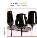 2Pcs glass household, multi-purpose black crystal glass, tall red wine glass, champagne glass, glass wine glass – angled view