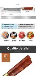 Hand Forged High Carbon Stainless Steel Chef Knife with Wood Handle Sharp Meat Cutting Tool – styled in a modern Living