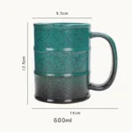 Large ceramic coffee mug in stoneware, 600ml capacity, perfect for coffee and tea