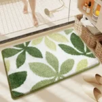 Non-Slip High-Absorbency Microfiber Bath Mat - Floral Plush Bathroom Rug, Thickened Fashionable Home Decor – styled in a