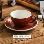 Creative Color 150ml Espresso Cup with Saucer Home Dessert Plate Tea Cup Couple Mug Gift Office Mug Tabletop Decoration