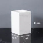 Minimalist Volakas White Natural Marble Set for Bathroom Luxury Soap Dispenser Toothbrush Holder Tray Bathroom Set