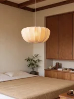 Nordic Minimalist Wabi Sabi Fabric Chandelier Living Dining Room Bedroom Pendant Light Indoor Home Decor Hanging Lamp
