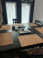 8PCS Bamboo Placemats Sushi Rolling Mat Reusable Wicker Placemat Heat Resistant Table Mats for Dining Wedding Party 12x18 In