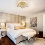 Luxury gold crystal chandelier LED ceiling light in modern living room