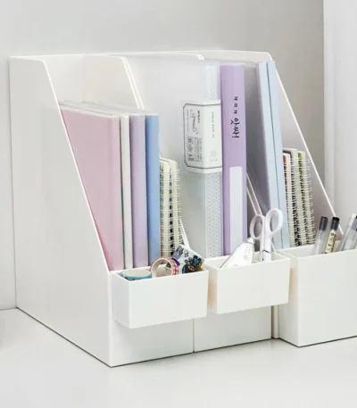 Desktop Book Storage Box Stationery Organizer Desk Storage Rack Bookshelf Pen Holder Organiser Cute Book Stand Bookcase File