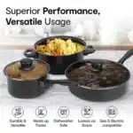 12-Piece Non-Stick Cookware Set Cooking Pot with Lid Milk Pot Maifan Stone Frying Pan Cooking Pot Set for All Hob – side view