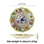 Hand Painted Ceramic Plate Creative Irregular Steak Dish Western Dinnerware Home Decor – side view