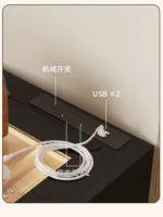Minimalist modern dressing table with mirror and stool in a bedroom setting with 4 drawers and 4 doors