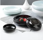 Melamine Imitation Porcelain Small Plate Korean Disc Restaurant Tableware Creative Small Bowl – angled view