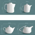 Ceramic Kettle European Style Simple White Coffee Pot Water 700-1000ml Teapot Hotel Water Ware Home Bar Decoration Drinkware
