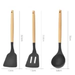 12PCS Food Grade Silicone Kitchen Cookware Utensils Turner Spatula Measuring Spoons Practical Cooking Tool Kitchenware Set