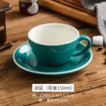 Creative Color 150ml Espresso Cup with Saucer Home Dessert Plate Tea Cup Couple Mug Gift Office Mug Tabletop Decoration