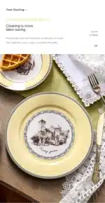 Nordic retro European tableware porcelain plates cups saucers pots high-end luxury sets creative home gifts – styled in a