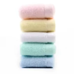 Soft kids washcloth in solid color, cotton face towel for baby bath