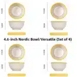 Nordic Style Ceramic Rice Bowl Underglaze Japanese Breakfast Bowl High Aesthetic Value round Shape Dinnerware Set – styled