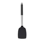 Goldoma silicone spatula set with two heat-resistant spatulas on a nonstick pan
