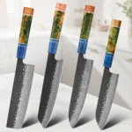 1-4 PCS Kitchen Knife set Damascus Steel Japanese chef Knife Santoku Knife Nakiri Knife kiritsuke knife Stable wood Handle