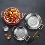 Commercial crayfish plate Flat bottom stewed rice pot Double ear frying pan hotpot 304 stainless steel Spanish seafood rice