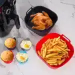 Square Silicone Air Fryer Basket Pan Reusable Food Safe Baking Mold for Oven BBQ Barbecue Cooking Kitchen Bakeware Pastry