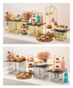 Dessert rack Buffet table Food display rack Cake tray table Buffet and tea break Cake stand cake display stand Dishes Plates - Image 37