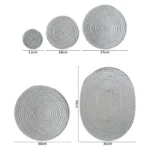 Rope Woven Thermal Insulation Placemat, Home Kitchen Cotton Meal Mat, Dining Table Decor, Cup Coaster, Pot Pad, Europe,
