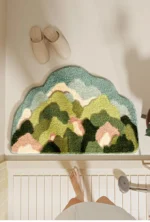 Forest Flower non slip bath mat with 3D clustered design in bathroom