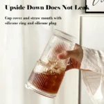 Glass Tumbler, 2-Pack Iced Coffee Cups with Straws, Modern Glass Mug for Cold & Hot Beverages, for Smoothies, Tea, and