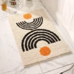 Modern Abstract Art Microfiber Bath Mat Flocking Bathroom Rug Decorative Carpet Non-slip Absorbent Shower Door Mat Foot Pad