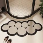 New Arc shaped Super Absorbent Bathroom Mat Non-Slip Diatom Mud Toilet Pad Quick-Drying Floor Mat Bath Mat – base detail