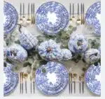 Vintage blue and white porcelain dinner plate set, bone china western tableware, home hotel restaurant Dim sum fruit steak