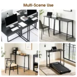 JHK Folding Office Computer Desk 31.5 Inch Metal Frame Easy Assembly Compact Foldable Writing Workstation For Home PC Table