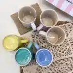 350ml Colorful Ceramic Mug with Handle,Kitchen Porcelain Coffee Cup,Water Milk Cups,Microwave Oven,Dishwasher