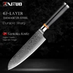 Art Forged Damascus Steel Kitchen Knife Set 1-8 pcs Professional Hotel Chef's Slicing and Carving Knife Premium Kitchen