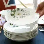 Bone China Plate Set for Household, Ceramic Dinner, Vegetable Dishes, Round Deep Plate, European Pastoral Tableware, 8 inch